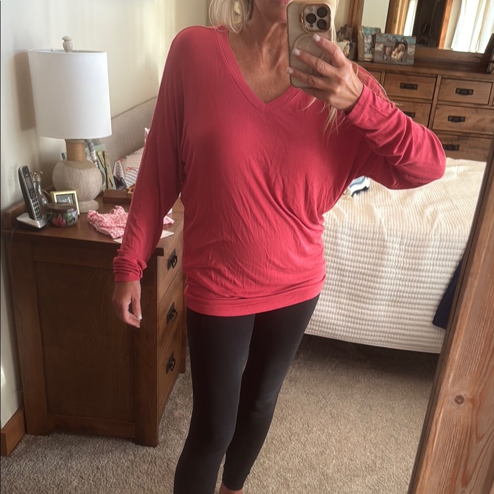 CAbi Coral V-Neck Long Sleeve Pullover